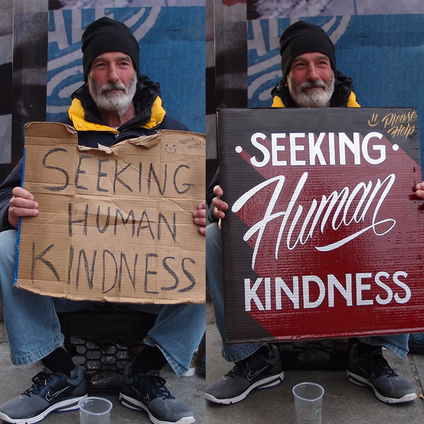 Signs for homeless
